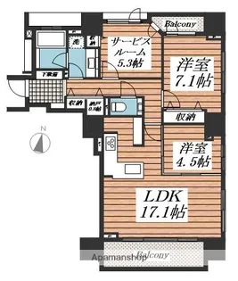 シティハウス大通西7丁目【3階】の間取り