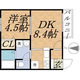 アジュール【402号室】の間取り