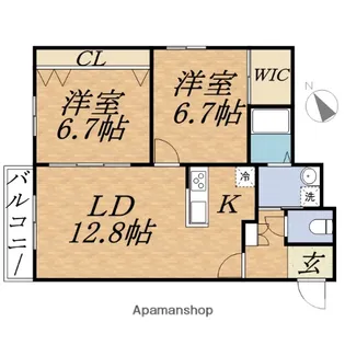 アスティル伏見【2階】の間取り