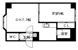 モアニューストリート【C102号室】の間取り