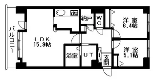 オリエンタルコート大友【805号室】の間取り