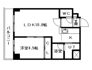 セントポーリア拾番館【608号室】の間取り