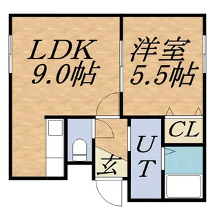 イーグルサウス17B【105号室】の間取り