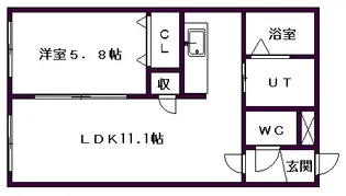 サンテラス宮の森【102号室】の間取り