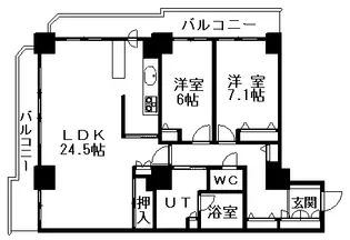 知事公館前タワーレジデンス【00802号室】の間取り