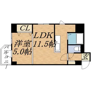 コトン大通中央【203号室】の間取り