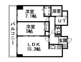 レジディア大通西【15階】の間取り