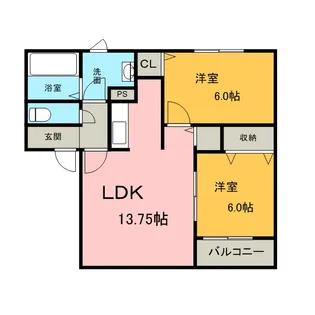 エスタシオン C【201号室】の間取り
