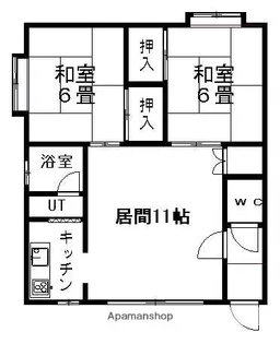 コ−ポしずかB【2階】の間取り