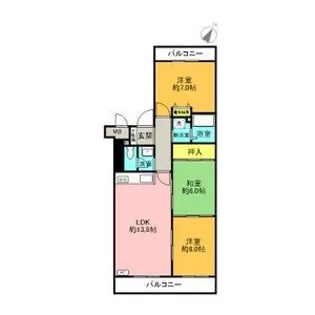 アカシヤコート新さっぽろ【502号室】の間取り