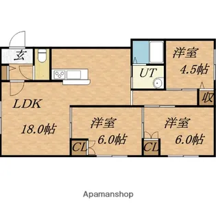 ガーデンプレイス【202号室】の間取り
