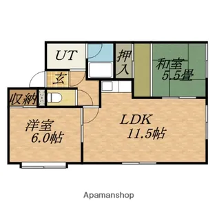 ライブフラッツ【1階】の間取り