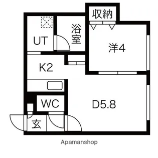 カラバオ白石【103号室】の間取り