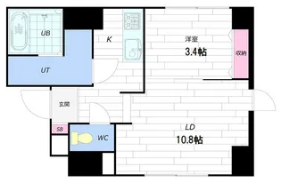 フレスコ大谷地【903号室】の間取り