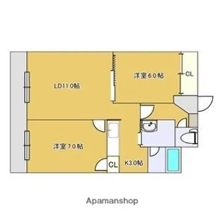 ロックパディ【302号室】の間取り
