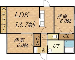 ル・ファール南郷15【4階】の間取り