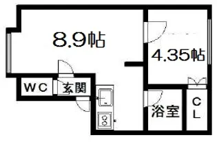 ポストハウス白石【102号室】の間取り