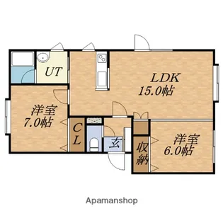 ウエストコート【101号室】の間取り