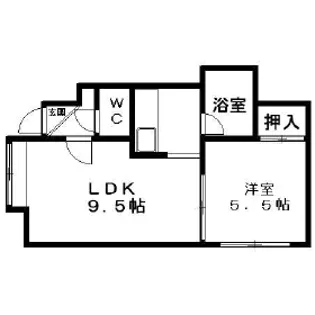パークサイド月寒東【106号室】の間取り