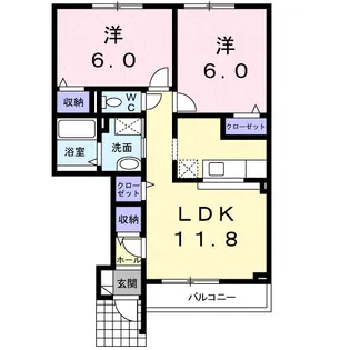 LEAF PLAZAⅠ【1階】の間取り