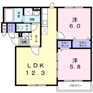ラ・ルーチェ【1階】の間取り