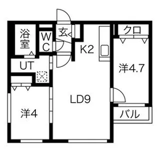 ブランシャール平岸【401号室】の間取り