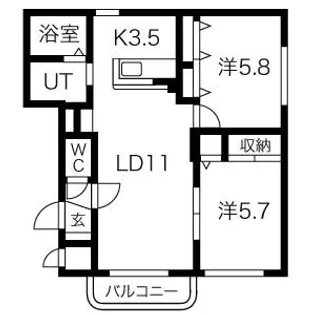 サンモールハイツ【3階】の間取り
