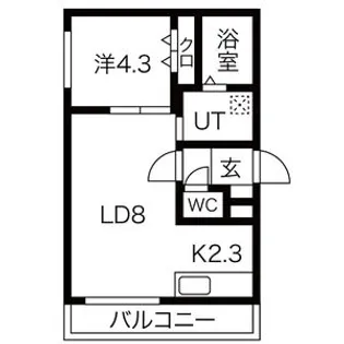 コムズ大谷地【4階】の間取り