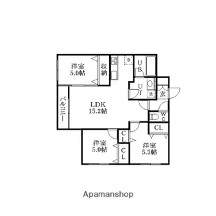 北海道札幌市豊平区美園十二条7丁目【マンション】の間取り