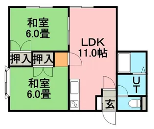 メドウハイツⅢ【0103号室】の間取り