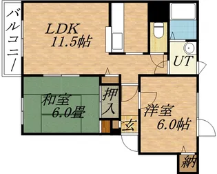 アルカディア大谷地【2階】の間取り