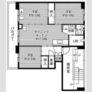 ビレッジハウス上野幌4号棟【0506号室】の間取り