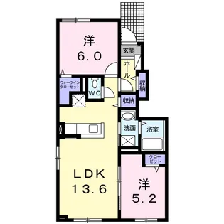 ルシヨン Ⅰ【1階】の間取り