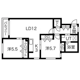 LA FRAISE(ラ・フレーズ)【3階】の間取り