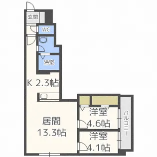 ビブレス月寒中央ステーション【0907号室】の間取り