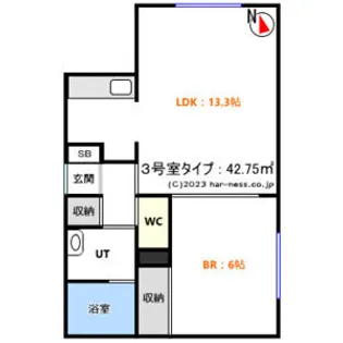 RERA月寒【3階】の間取り