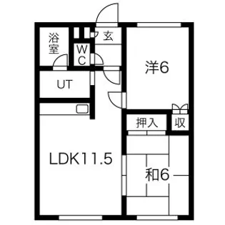 ロイヤルハイツ北野B【103号室】の間取り