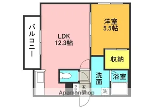 パッシブプレイスB棟【101号室】の間取り