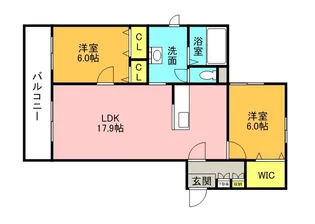 バンビーノ月寒西【3階】の間取り