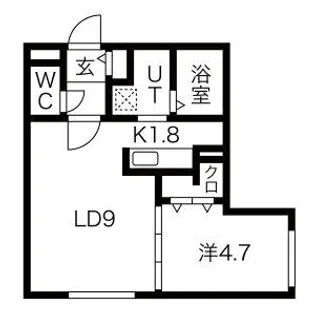 シティプレミア平岸【4階】の間取り