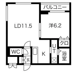 クラリス菊水V【406号室】の間取り