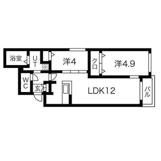 サリーレ新札幌A棟【4階】の間取り