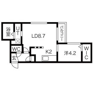 グランディーヴァ平岸【2階】の間取り