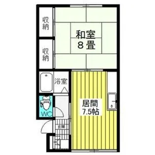 喜栄荘【202号室】の間取り