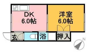 シャレード藤G【0106号室】の間取り