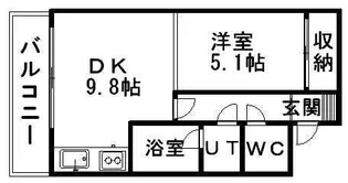 セントラルリバー末広【0103号室】の間取り
