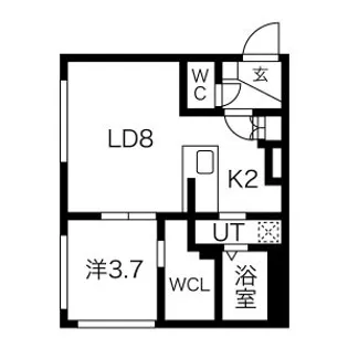 CASAAT平岸47(カーサAT平岸47)【1階】の間取り