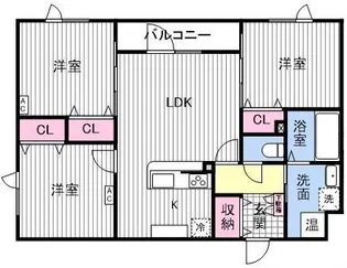 鍋島ハイツⅠ【1階】の間取り