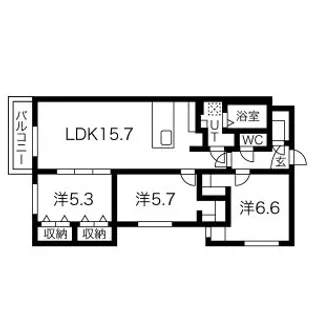 RESIDENCE SAPPORO A23【2階】の間取り