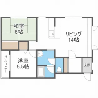 カーサ平岸【102号室】の間取り